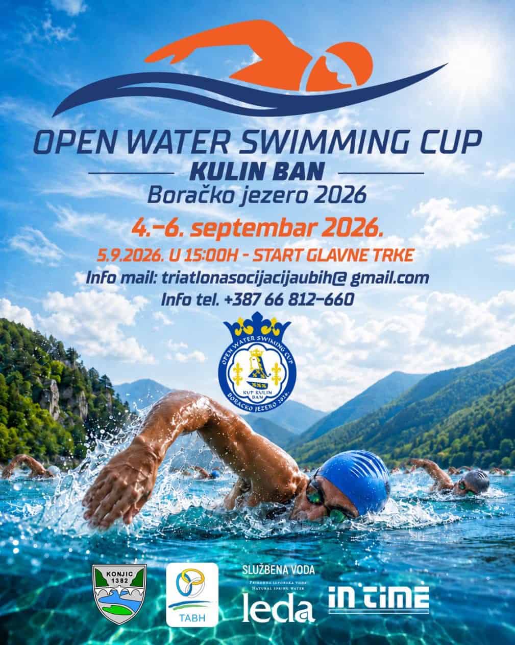 Open Water Swimming Cup Kulin Ban 2026 - plakat, Boračko jezero